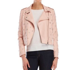 Bagatelle Pink Faux Leather Motorcycle Jacket L